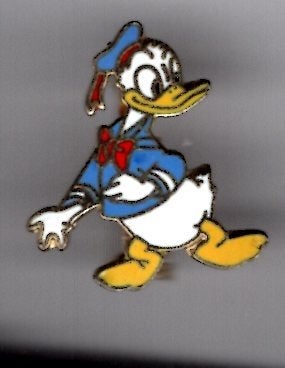 Donald duck email op koper stripfiguur broche ( R_100), Ophalen of Verzenden, Nieuw, Figuurtje, Speldje of Pin