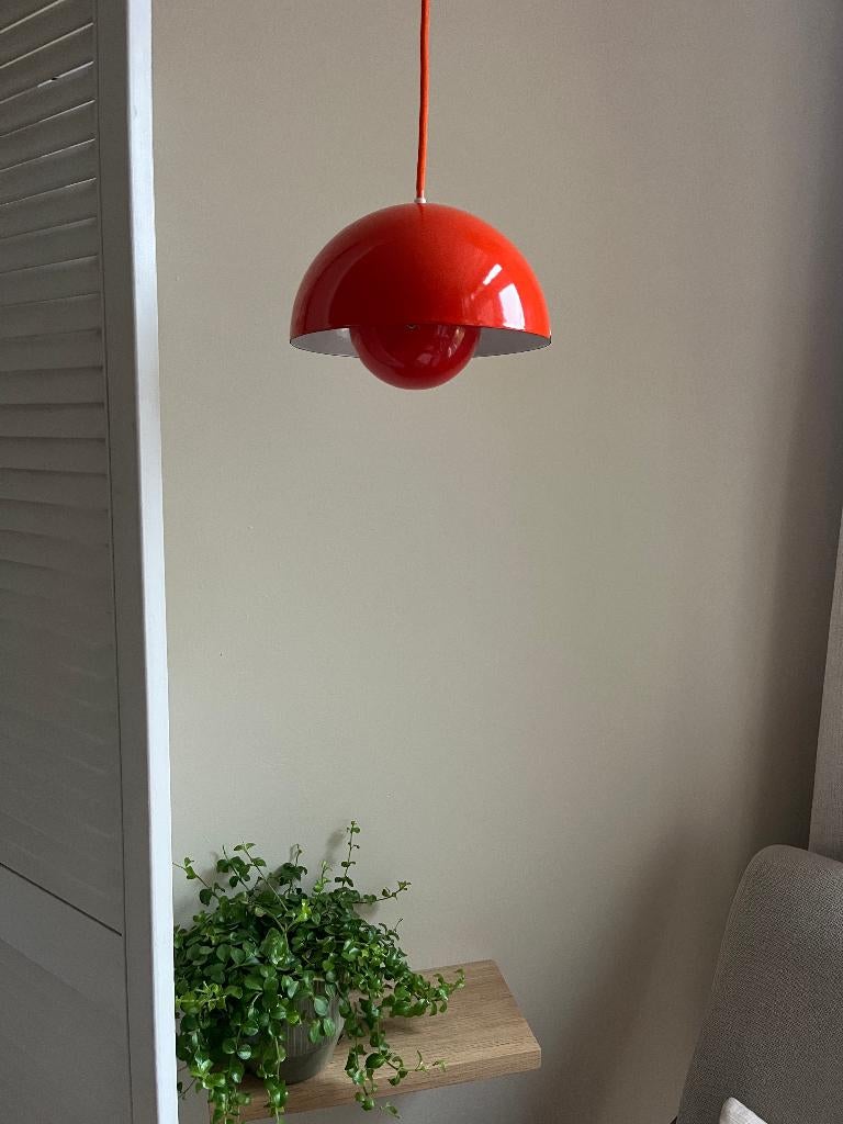 Vintage Louis Poulsen Flowerpot emaille - Verner Panton, Gebruikt, Scandinavisch, Ophalen of Verzenden, X