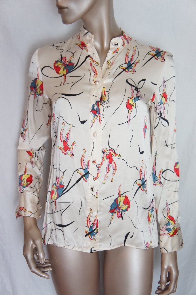 TORY BURCH blouse maat 0 (36) ZIJDE, Verzenden, Zo goed als nieuw, Maat 36 (S)