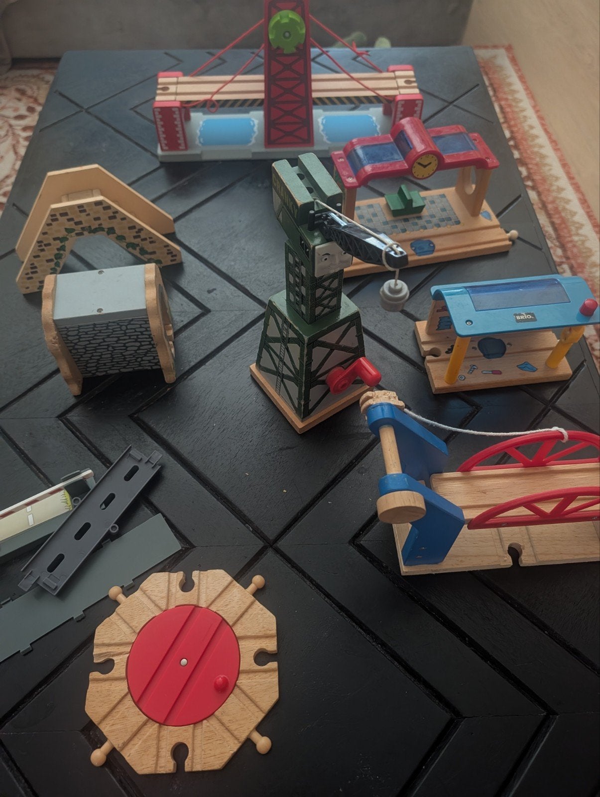 Grote collectie houten treinbaan brio eckhorn etc, Ophalen