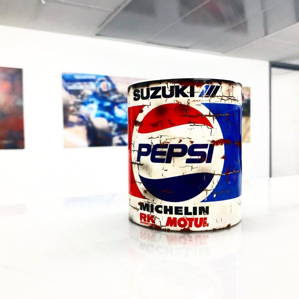 ✅ Kevin Schwantz Suzuki Pepsi mok Vintage olie Motorsport, Ophalen of Verzenden, Nieuw, Motoren