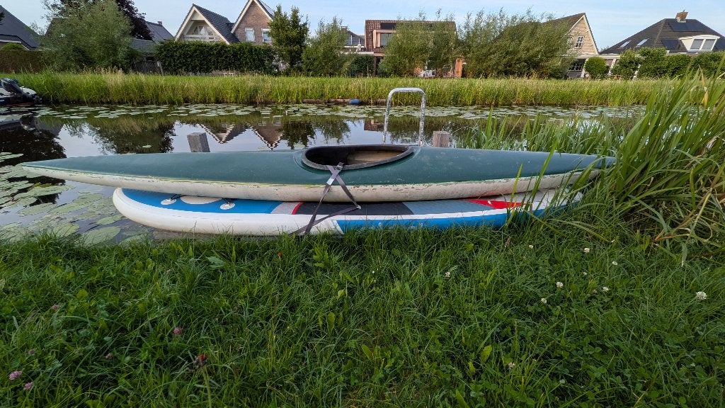 Polyester Toerkajak (4 meter) – Leuke opknapper! (Niet lek), Watersport en Boten, Ophalen, Zo goed als nieuw, 1-persoons