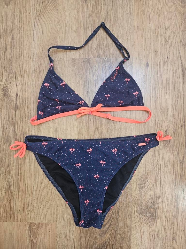 Protest bikini mt 164 - Donkerblauw met palmboompjes, Gebruikt, Protest, Meisje, Sport- of Zwemkleding
