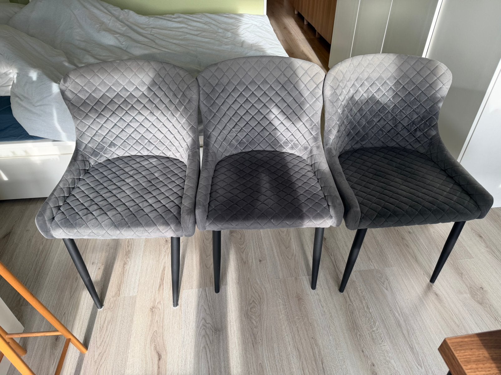 JYSK Pebringe Eetkamer Stoel x3, Ophalen, Drie, Zo goed als nieuw, Stof