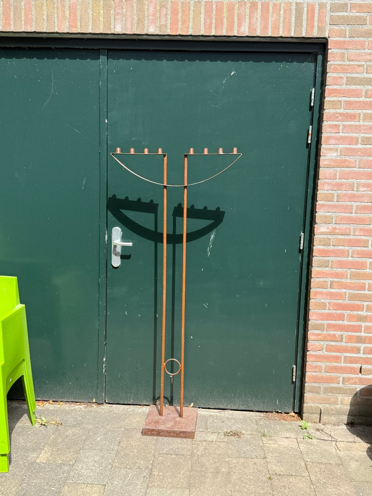 Grote metalen Woestijnroos kandelaar 8 kaarsen, roest bruin, Ophalen, Gebruikt, Bruin, Overige merken