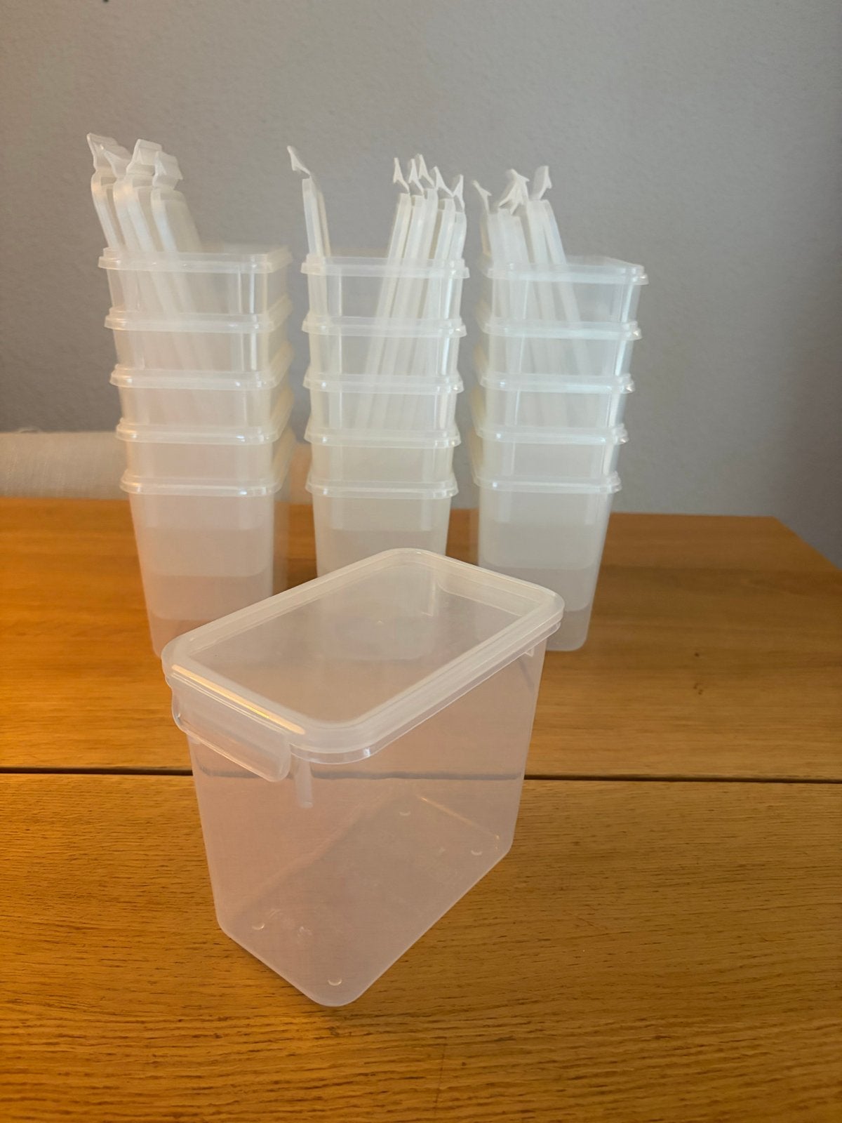 18x Plastic Bewaardozen 1.7L - Gebruikt maar Netjes, Ophalen, Gebruikt, Kunststof, Voorraadpot