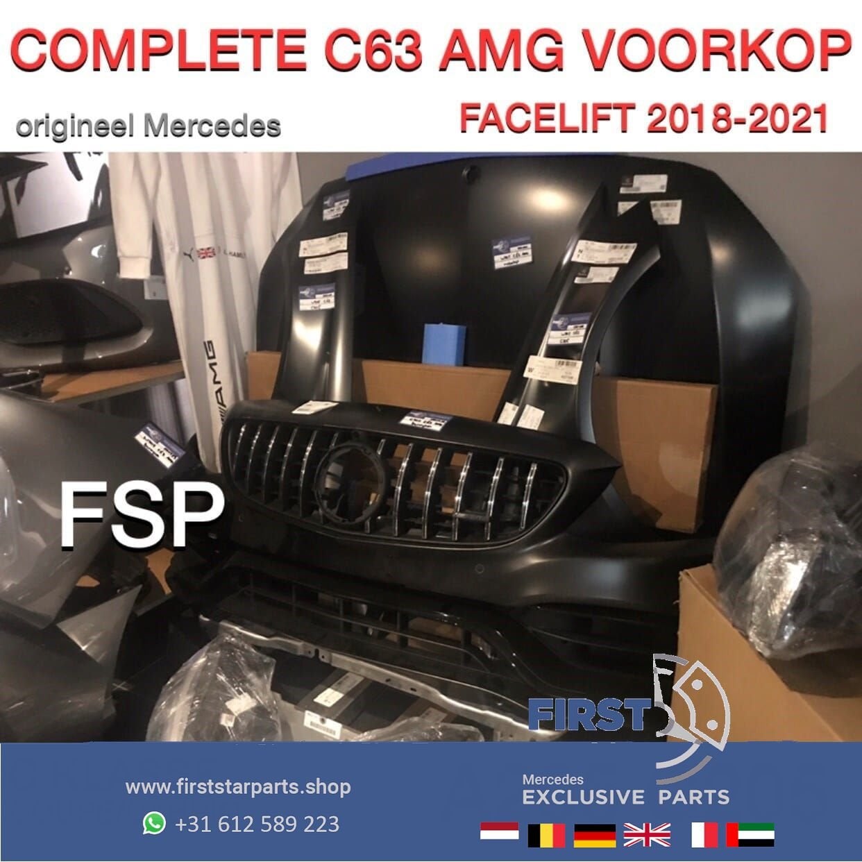 A205 C205 C63 AMG VOORKOP COMPLEET Mercedes C Klasse 63 2014, Auto-onderdelen, Gebruikt, -, Voor, Ophalen of Verzenden