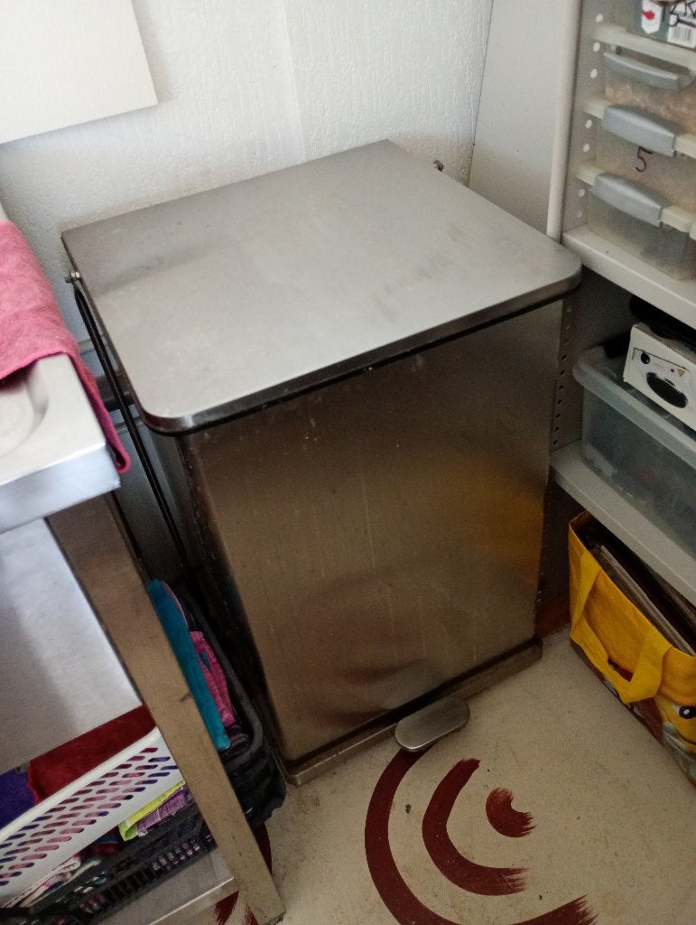 RVS horeca afvalbak, Ophalen, Gebruikt, Met pedaal, 40 liter of meer