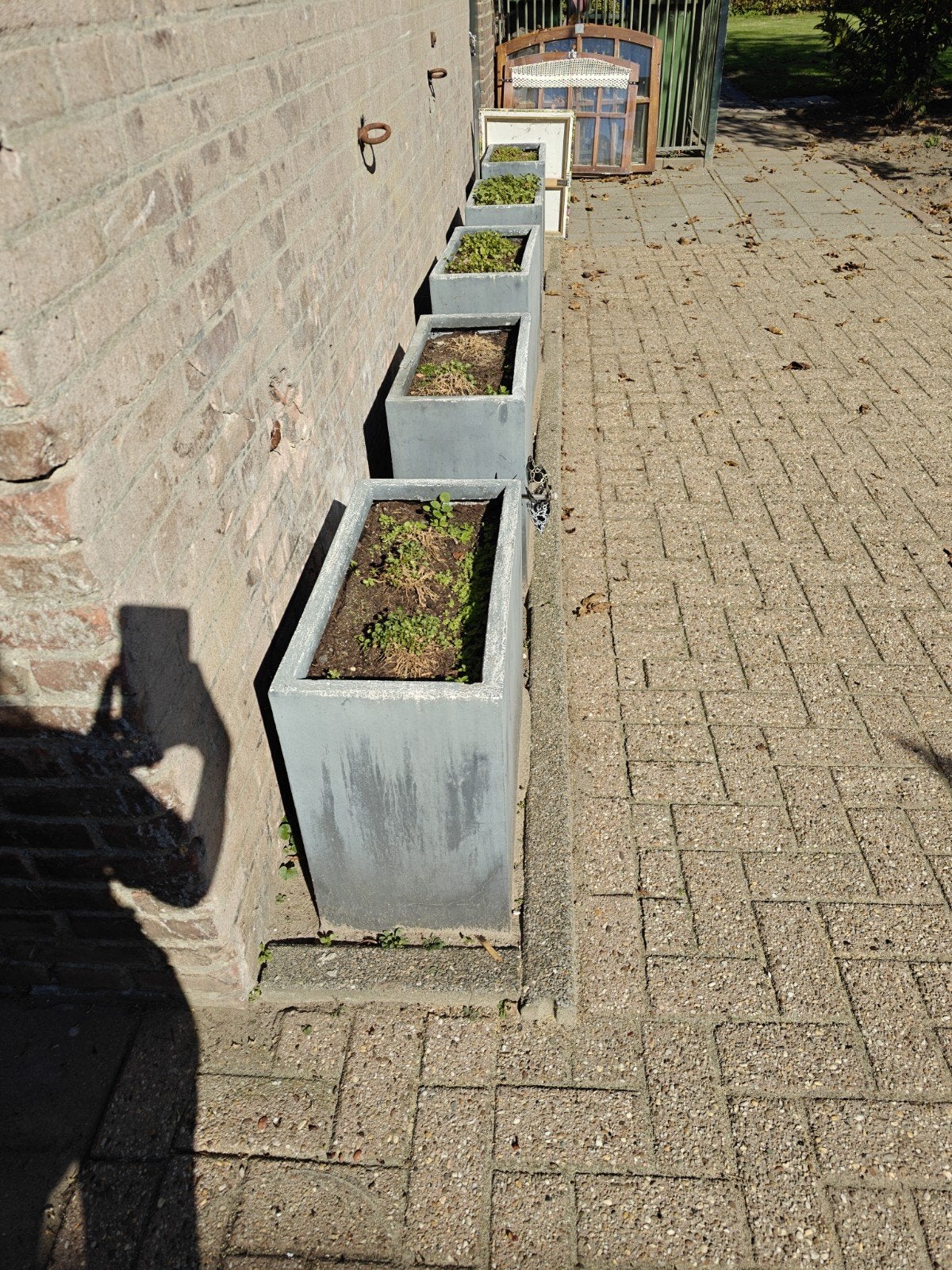 Robuuste betonnen plantenbakken voor buiten, Gebruikt, 100 cm of meer, Ophalen of Verzenden, Balkon