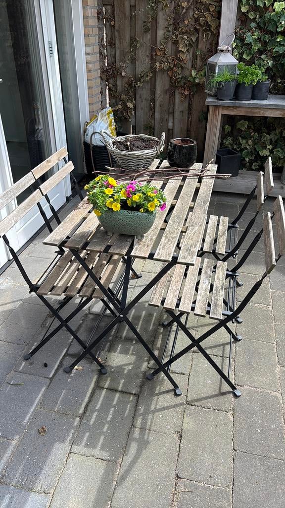 Bistrosetje, Tuin en Terras, Tuinsets en Loungesets, Ophalen, Gebruikt, 4 zitplaatsen