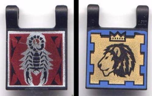 Lego Castle Knights Kingdom II Zwarte Vlag Schorpioen / Blau, Kinderen en Baby's, Lego, Ophalen of Verzenden, Zo goed als nieuw