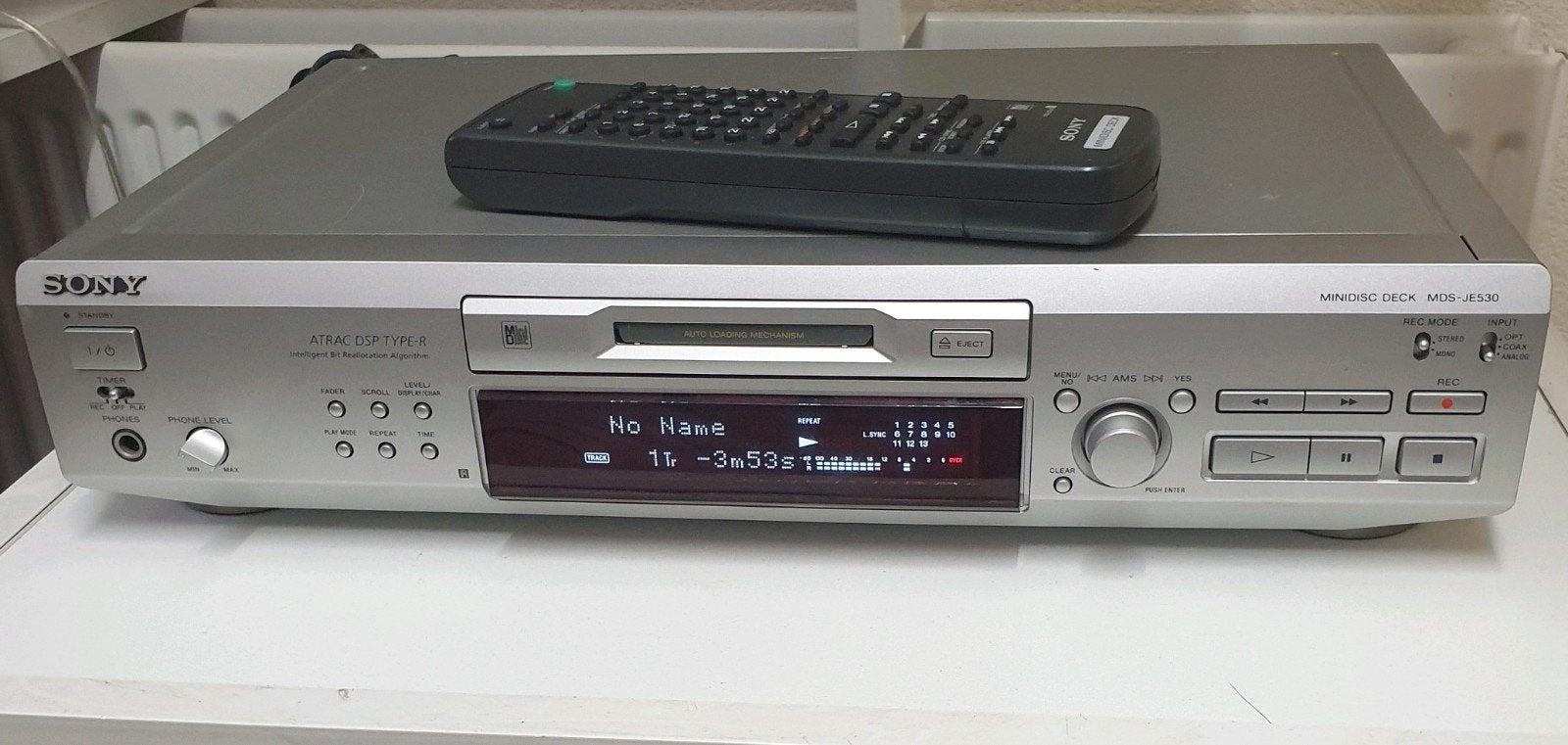 Sony minidisk speler mds-je530 + afstandsbediening, Ophalen of Verzenden