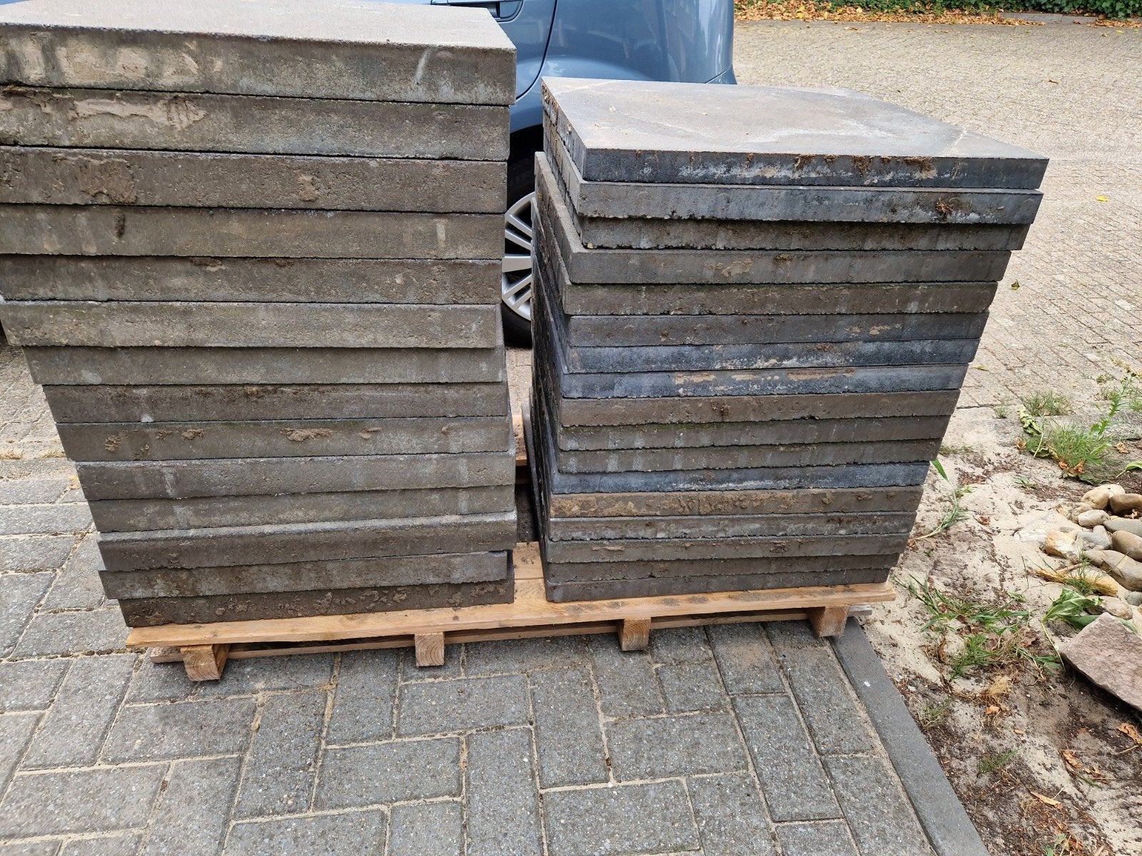 Terrastegels 60x60x6 en 60x60x4 - Gebruikt, Ophalen, Gebruikt, 10 m² of meer, Beton