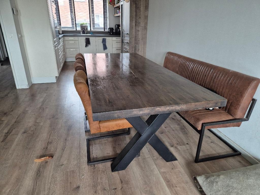 Eettafel, Huis en Inrichting, Tafels | Eettafels, Ophalen, Gebruikt, 100 tot 150 cm, 200 cm of meer