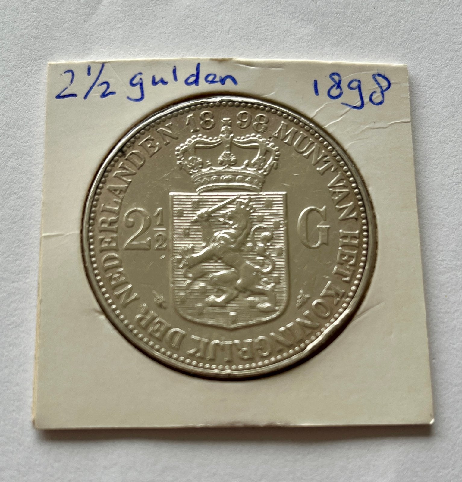 Zilveren 2½ Gulden Koningin Wilhelmina 1898, Postzegels en Munten, Munten | Nederland, Zilver, Ophalen of Verzenden, Koningin Wilhelmina
