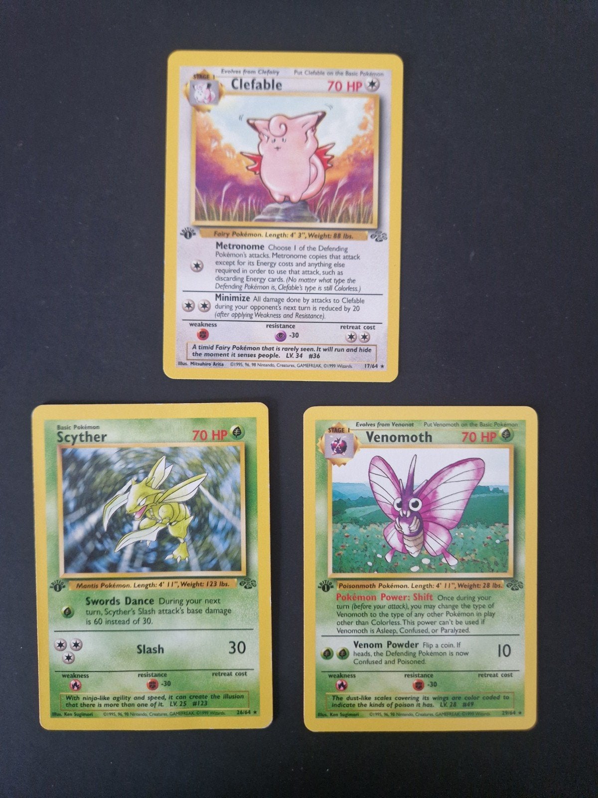 Jungle 1st edition Pokémon kaartjes. Tcg wotc collect., Ophalen of Verzenden, Zo goed als nieuw, Meerdere kaarten