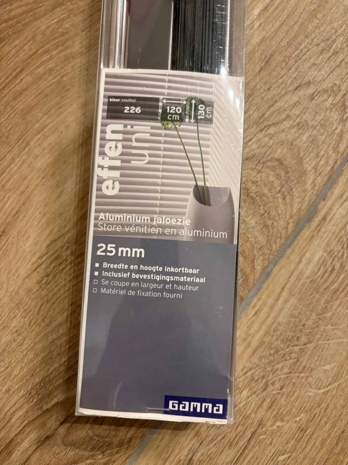 Gamma 25mm Aluminium Jaloezie 120x130 cm Antraciet, Huis en Inrichting, Stoffering | Gordijnen en Lamellen, Ophalen, Jaloezie