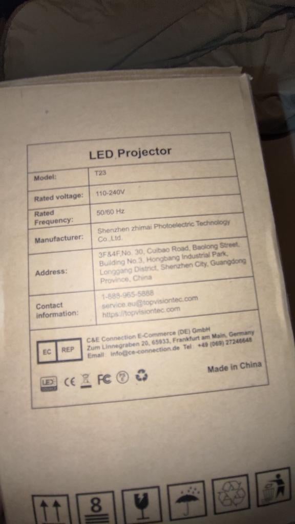 TOPVISION T23 LED Projector - Nieuw in doos, Nieuw, Ophalen of Verzenden, Overige resoluties, LED