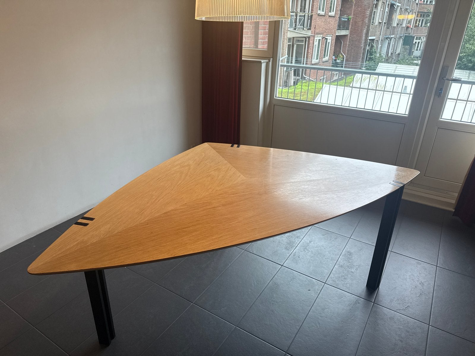 Harvink driehoekige eettafel met 1 stoel, Ophalen, Gebruikt, 100 tot 150 cm, Tot twee personen