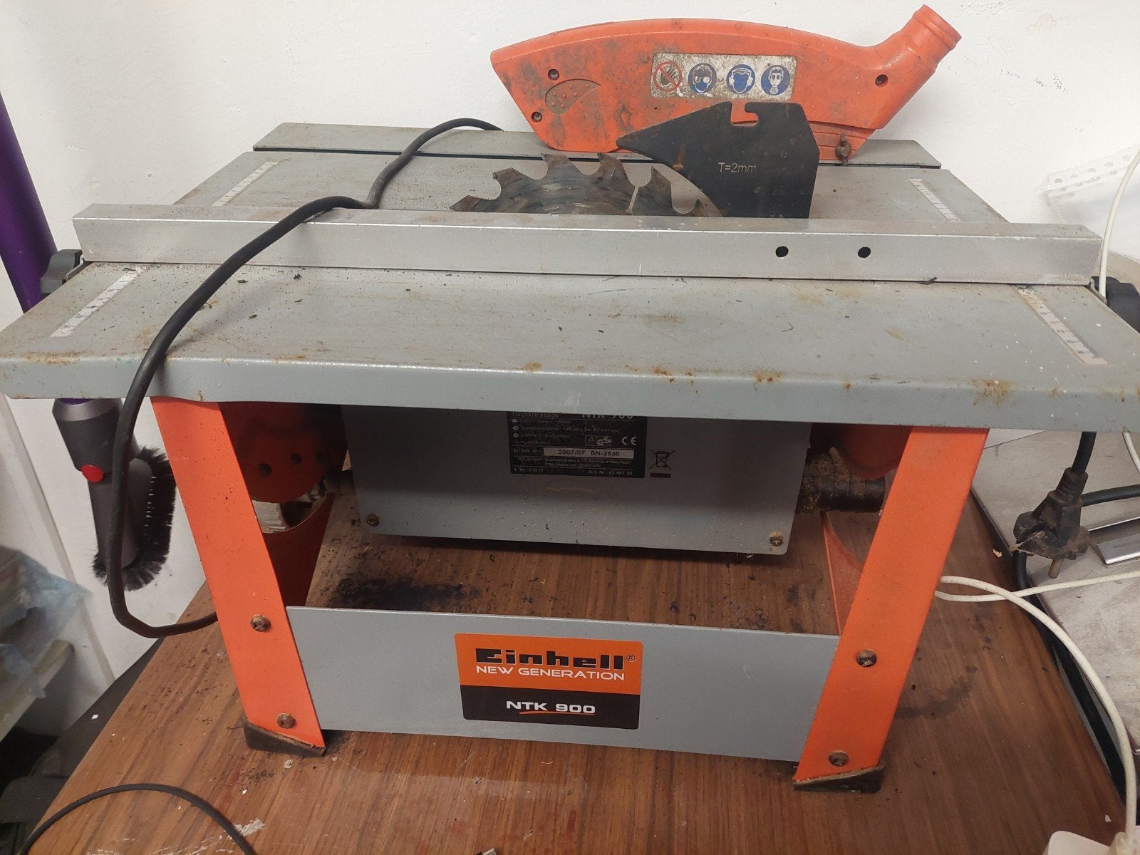 Einhell NTK900 tafel cirkelzaag, Ophalen