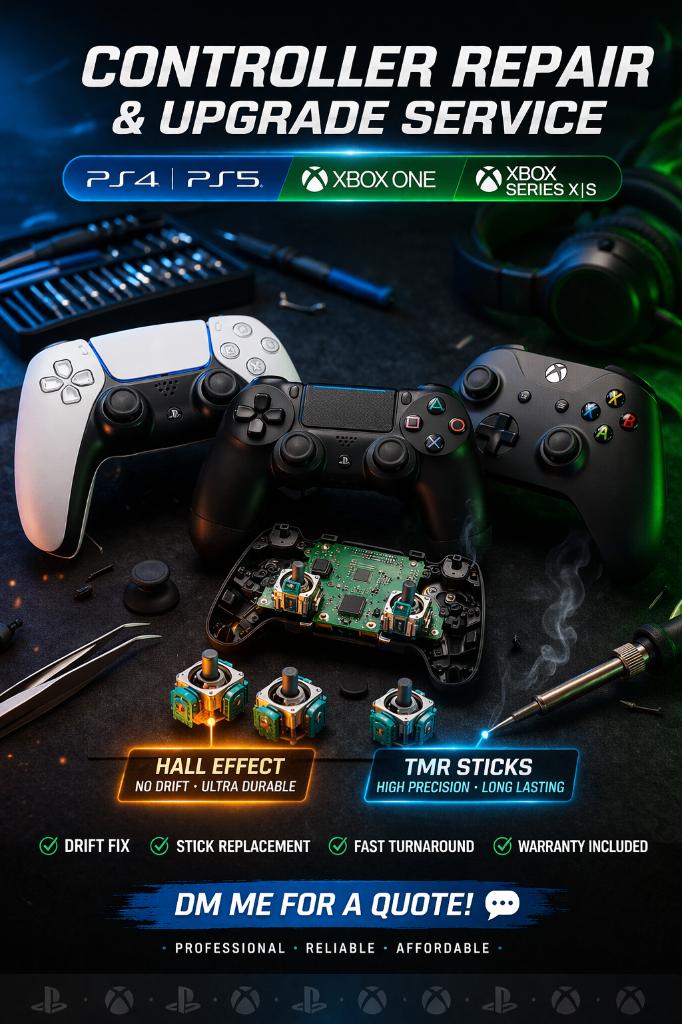 Controller repair for PS4, PS5 & Xbox, Ophalen, Refurbished