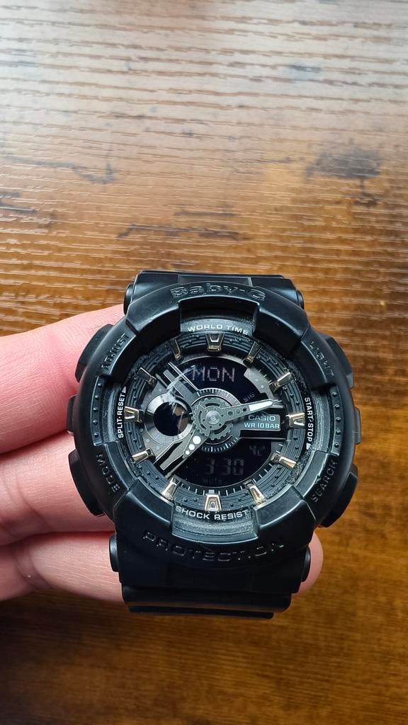 Casio G-shock Baby-g Ba-110 Zwart Digitaal-Analoog Horloge, Overige merken, Kunststof, Kunststof, Ophalen of Verzenden