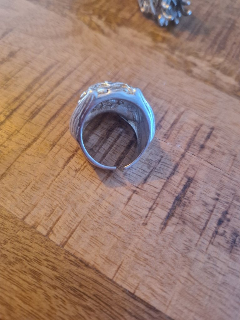 925 zilveren ring hond. Maat 20., Sieraden, Tassen en Uiterlijk, Antieke sieraden, Ophalen of Verzenden, Zilver, Ring