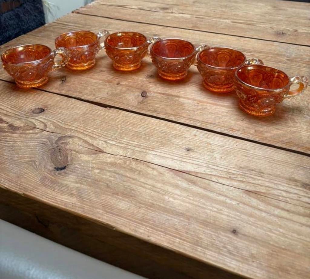 Antieke Imperial Glass Marigold Carnival Punch Set (7-delig), Antiek en Kunst, Ophalen