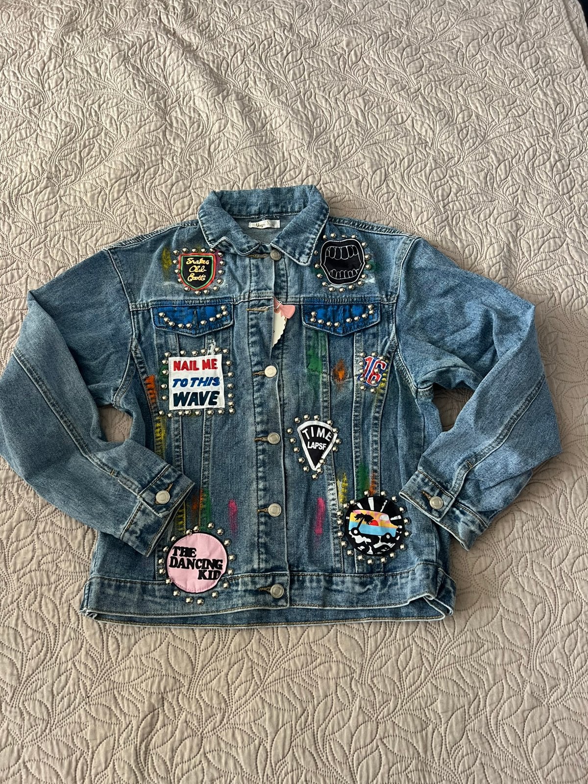Maat 164 meisjes stoer jeans / spijker jas nieuw, Ophalen of Verzenden, Nieuw, Meisje, Jas