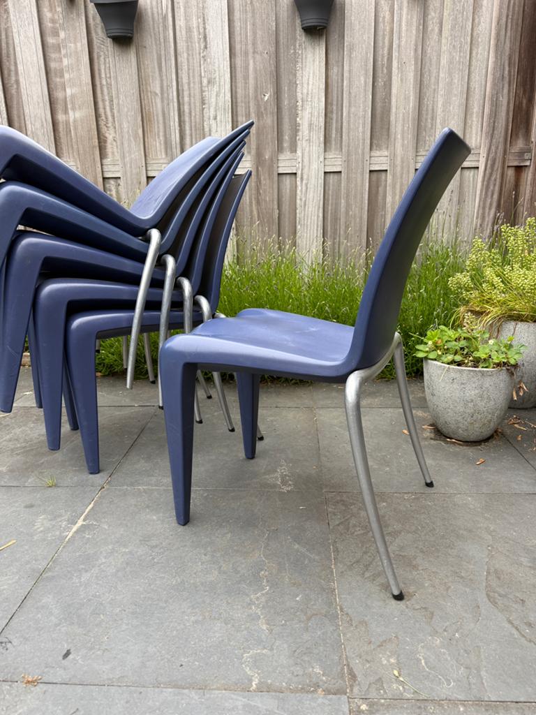 6 stuks Vitra Louis 20 stoelen van Philippe Starck, Huis en Inrichting, Stoelen, Ophalen, Kunststof, Gebruikt, Blauw