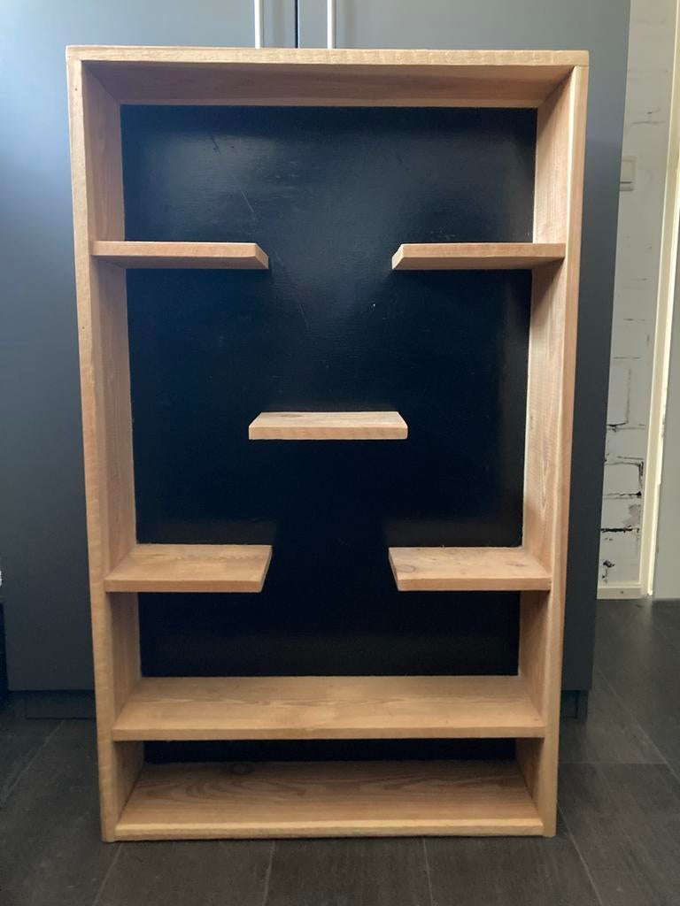 Unieke Handgemaakte Prijzenkast / Presentatiekast Hout, Ophalen, Met plank(en), 100 tot 150 cm, 50 tot 100 cm