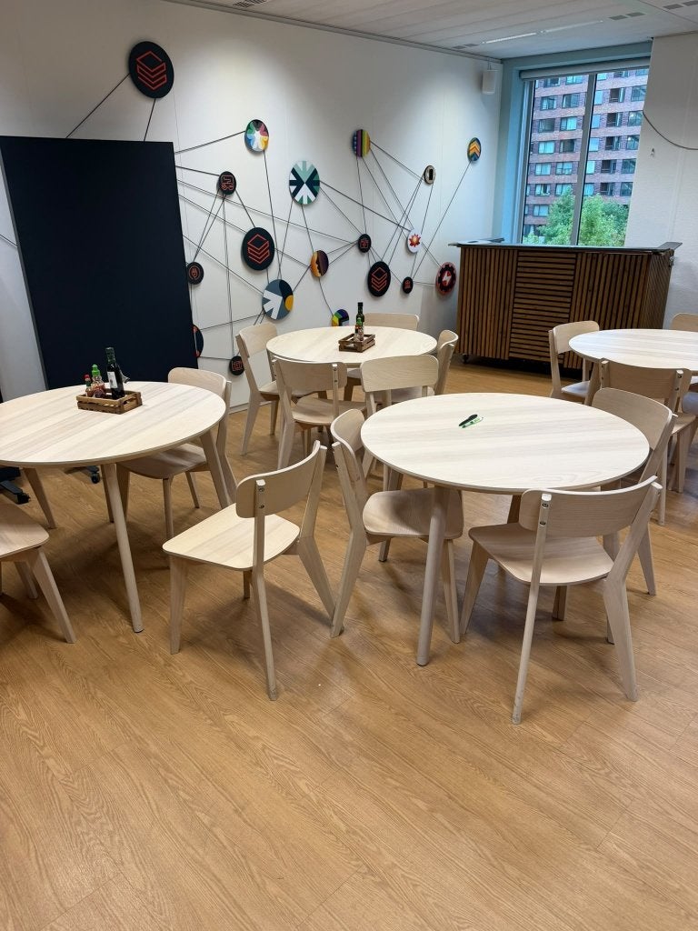 4x IKEA Lisabo eettafel met 4 stoelen  CS27358, Ophalen, Overige materialen, Gebruikt, Rond