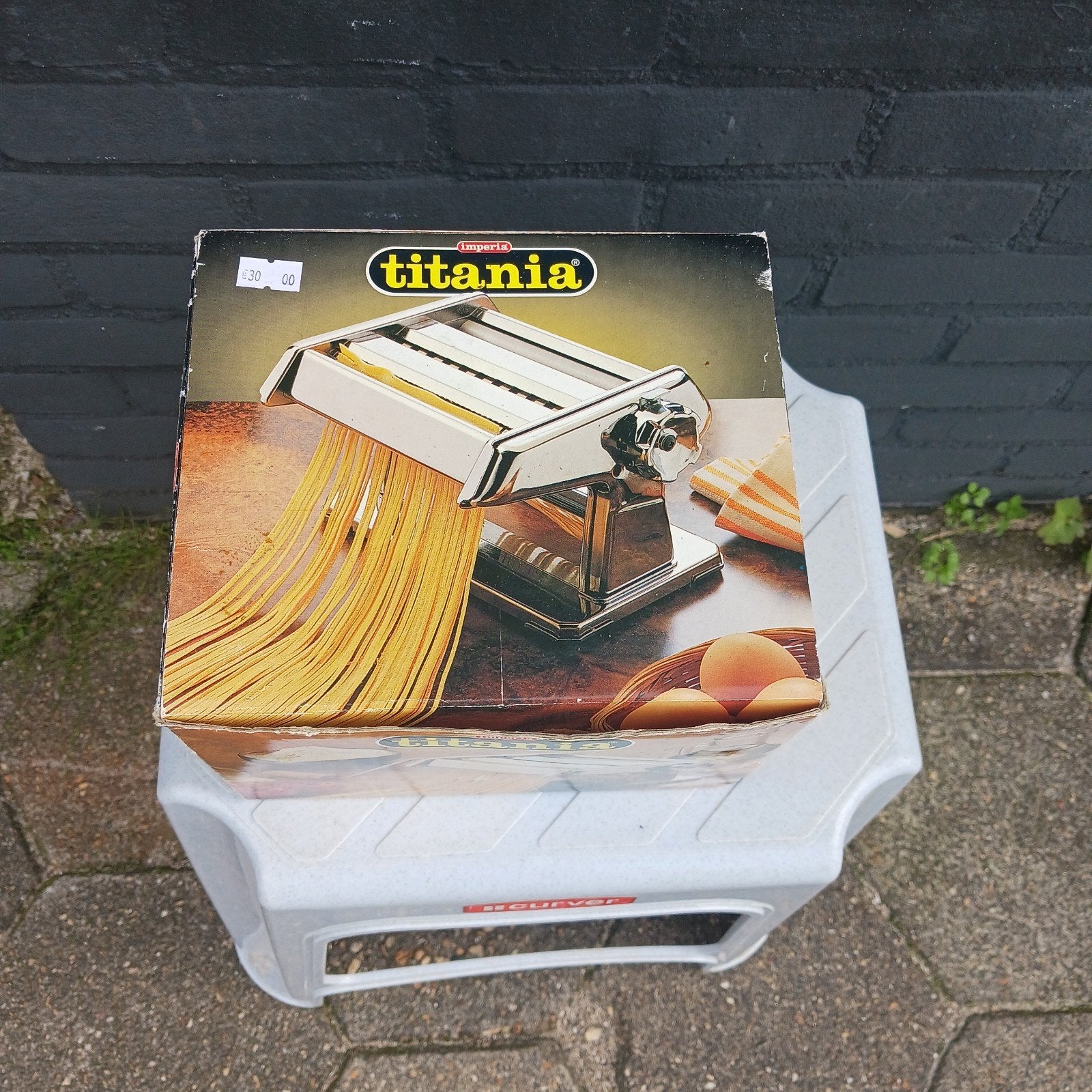 Titania Pastamachine compleet met slinger en bevestiging, Gebruikt, Onbekend, Zilver, Metaal