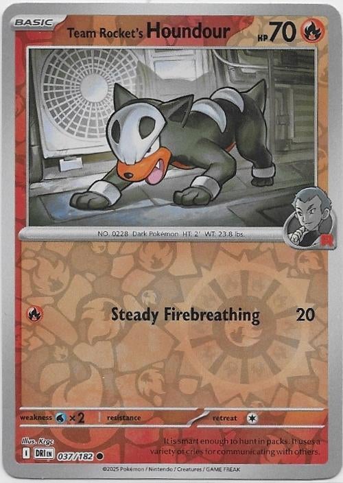 Destined Rivals,  Team Rocket's Houndour [reverse] 37/182, Verzenden, Nieuw, Losse kaart