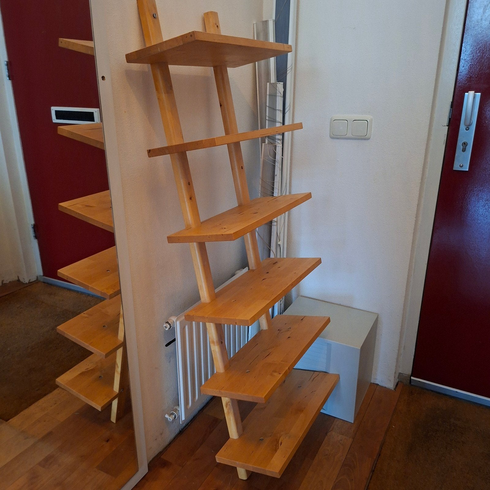 Houten wandrek met 6 planken - Boekenrek
