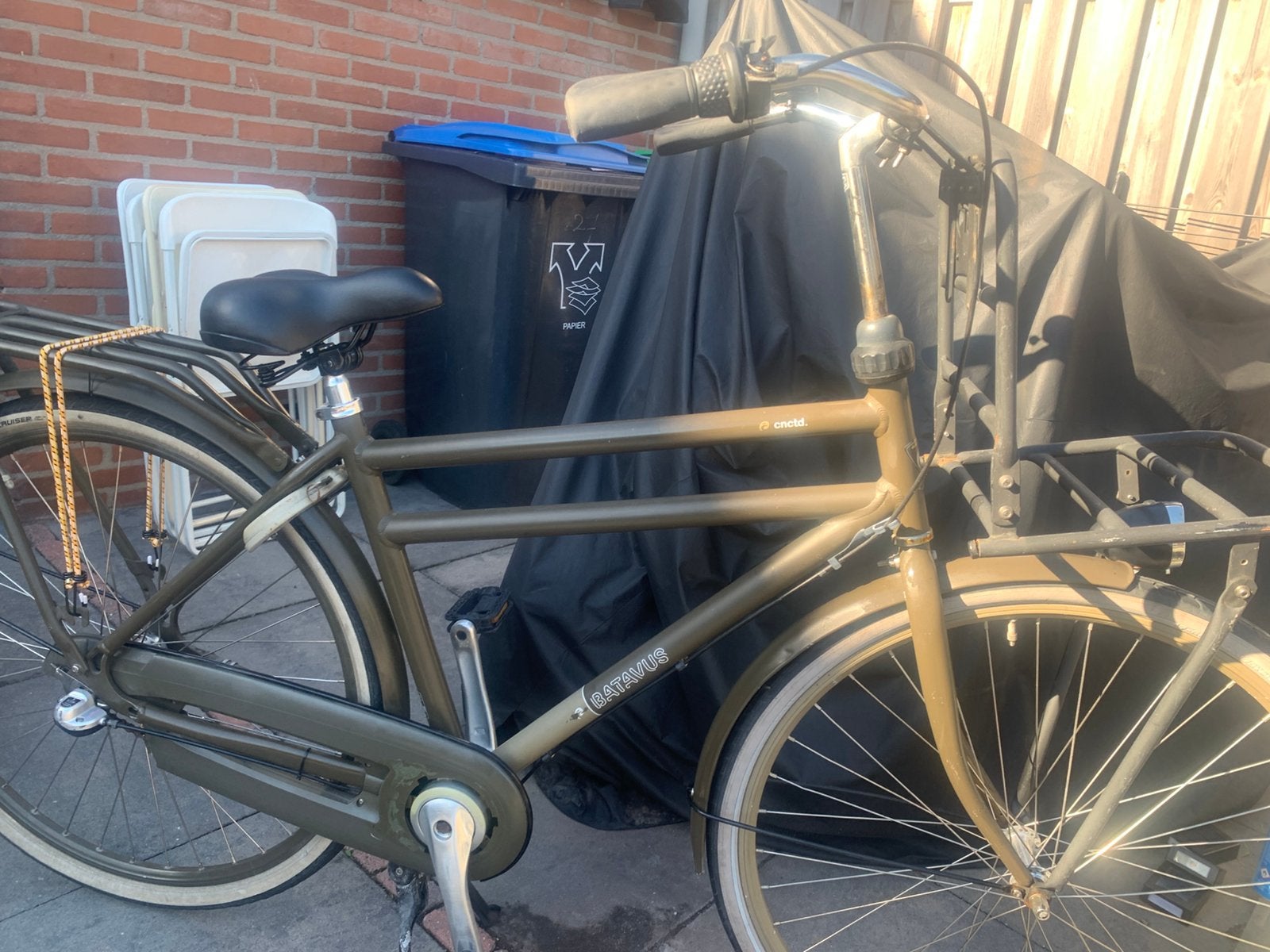 BATAVUS TRANSPORTFIETS MET REK, Fietsen en Brommers, Ophalen, Terugtraprem, Gebruikt, Versnellingen