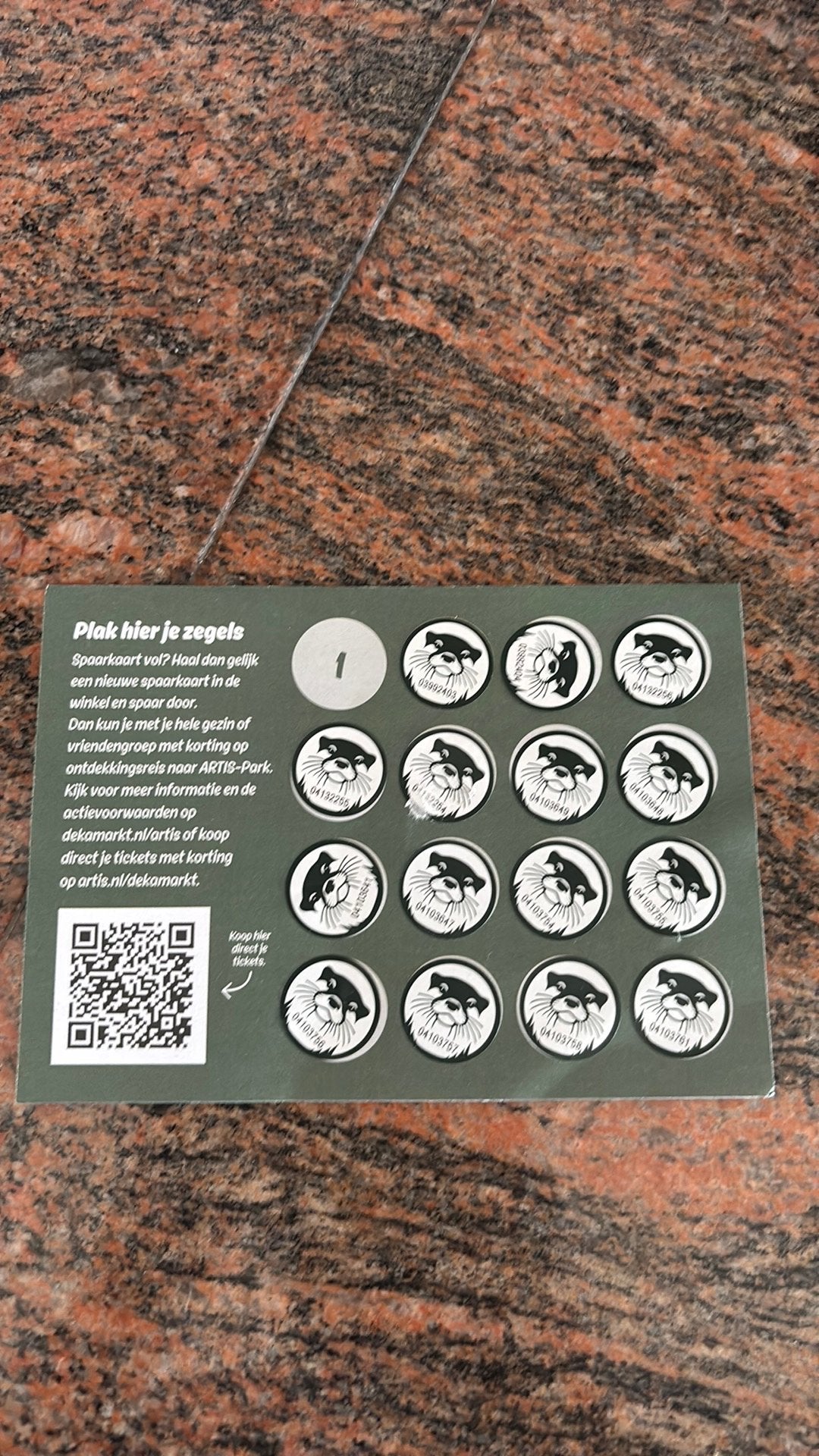 Dekamarkt dierentuin actie, Ophalen, Zegels, Bonnen of Punten