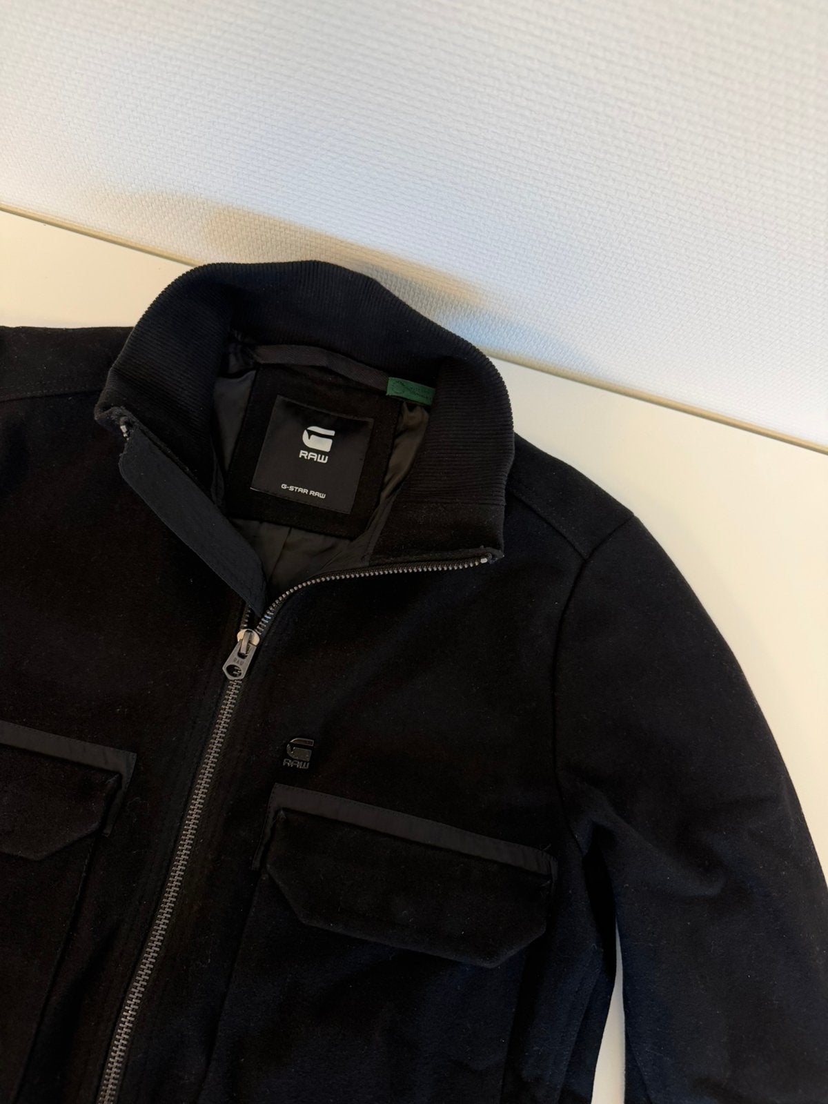 G-Star RAW XPO Wool Bomber Jacket Zwart L jack vest wol zgan, Maat 52/54 (L), Zwart, Ophalen of Verzenden, Zo goed als nieuw