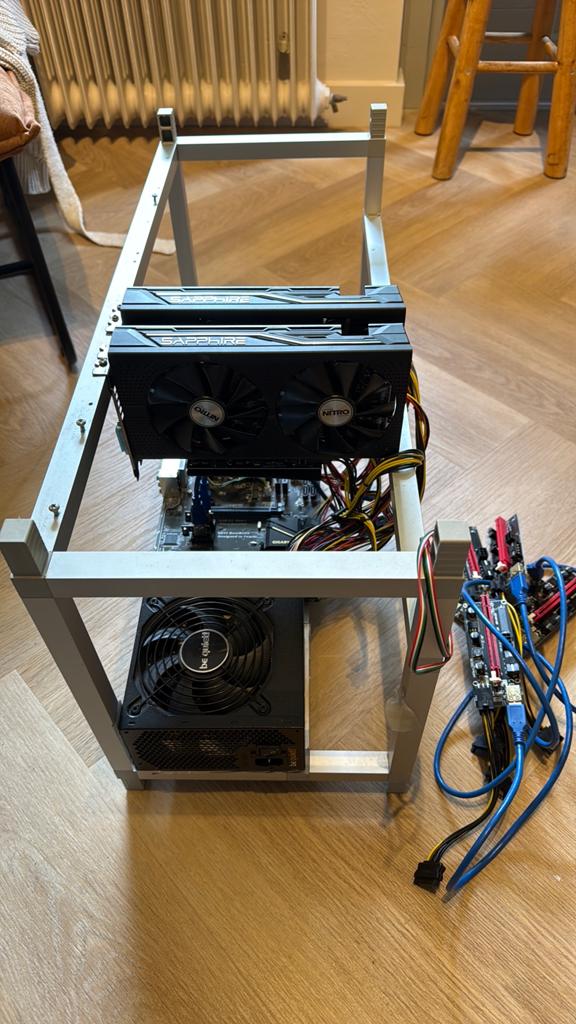 Crypto miner met 2x RX470 8Gb en toebehoren, Ophalen, GDDR5, PCI-Express 3