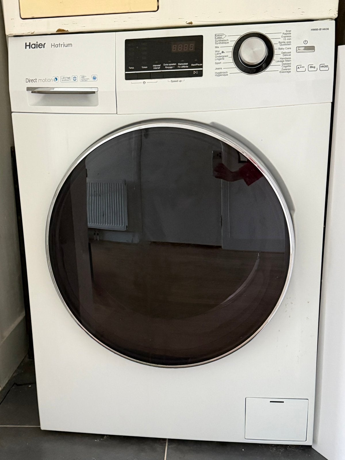 Haier wasmachine, Ophalen, Zo goed als nieuw, 85 tot 90 cm, 1200 tot 1600 toeren