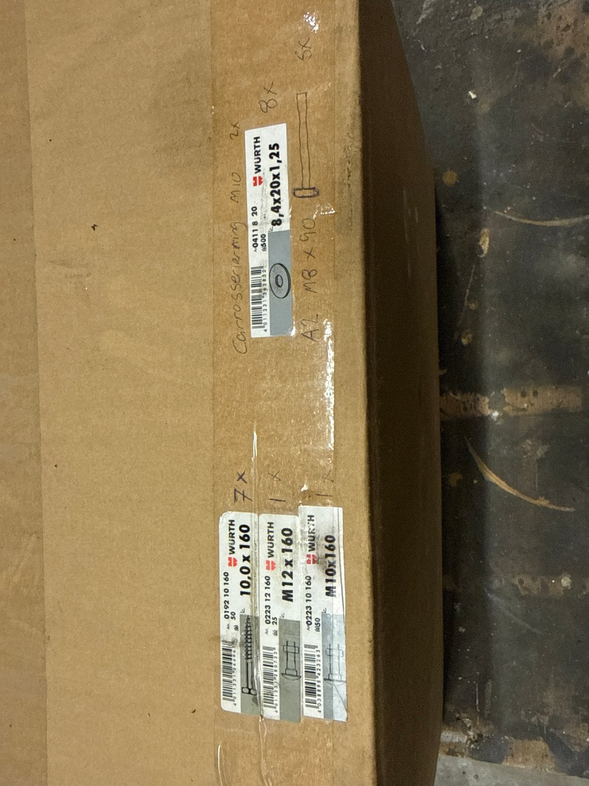 Wurth bouten, slotbouten en carrosserieringen, Ophalen, Gebruikt, 100 tot 250 mm, Bouten of Moeren