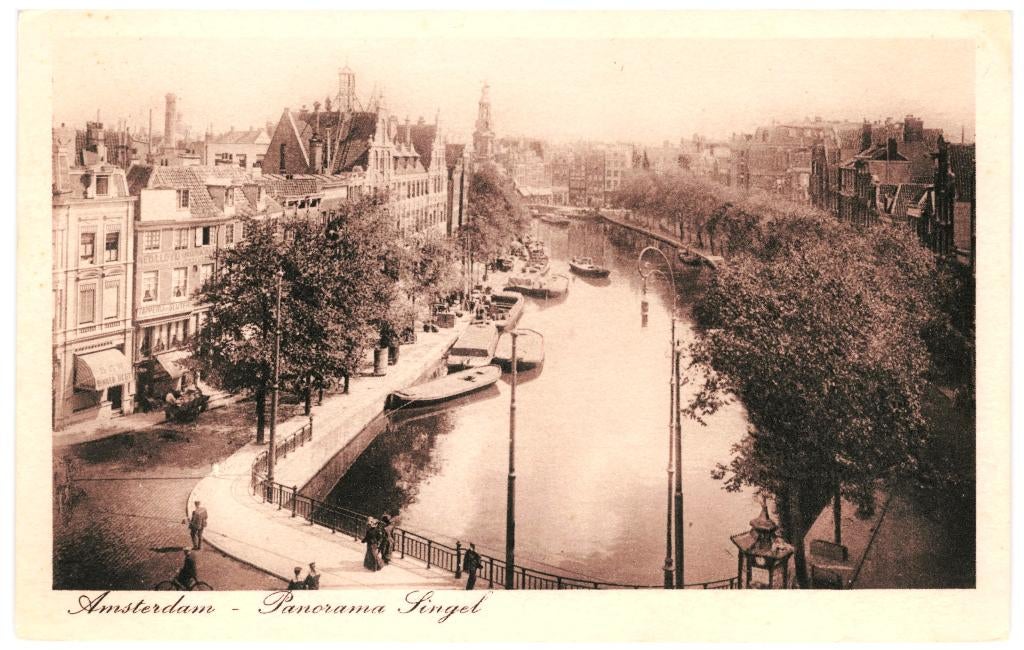 939559 Amsterdam Singel Nette oude kaart Onbeschreven