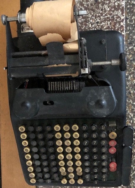 Antieke Telmachine rekenmachine Continental, Ophalen