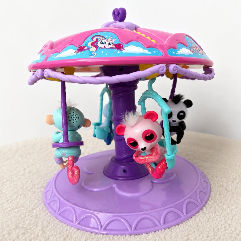 WowWee Fingerlings Carrousel + 4 interactieve aapjes, Ophalen, Zo goed als nieuw, Jongen of Meisje