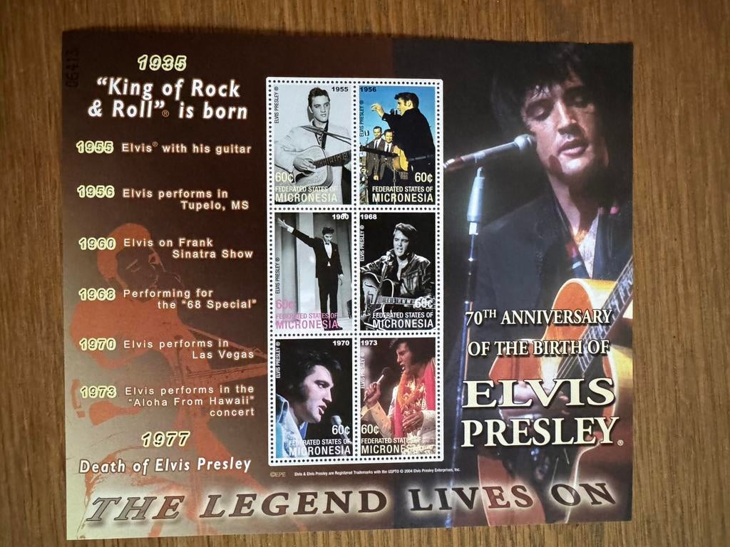 Micronesie blok Elvis Presley, Ophalen of Verzenden, Postfris