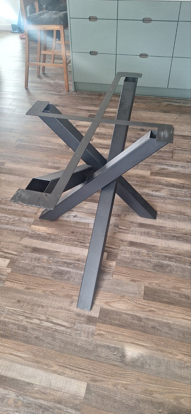 Tafelpoot onderstel koker 8x8cm - 140x80x72cm, Ophalen, Tafelpoot, Gebruikt, 100 tot 150 cm
