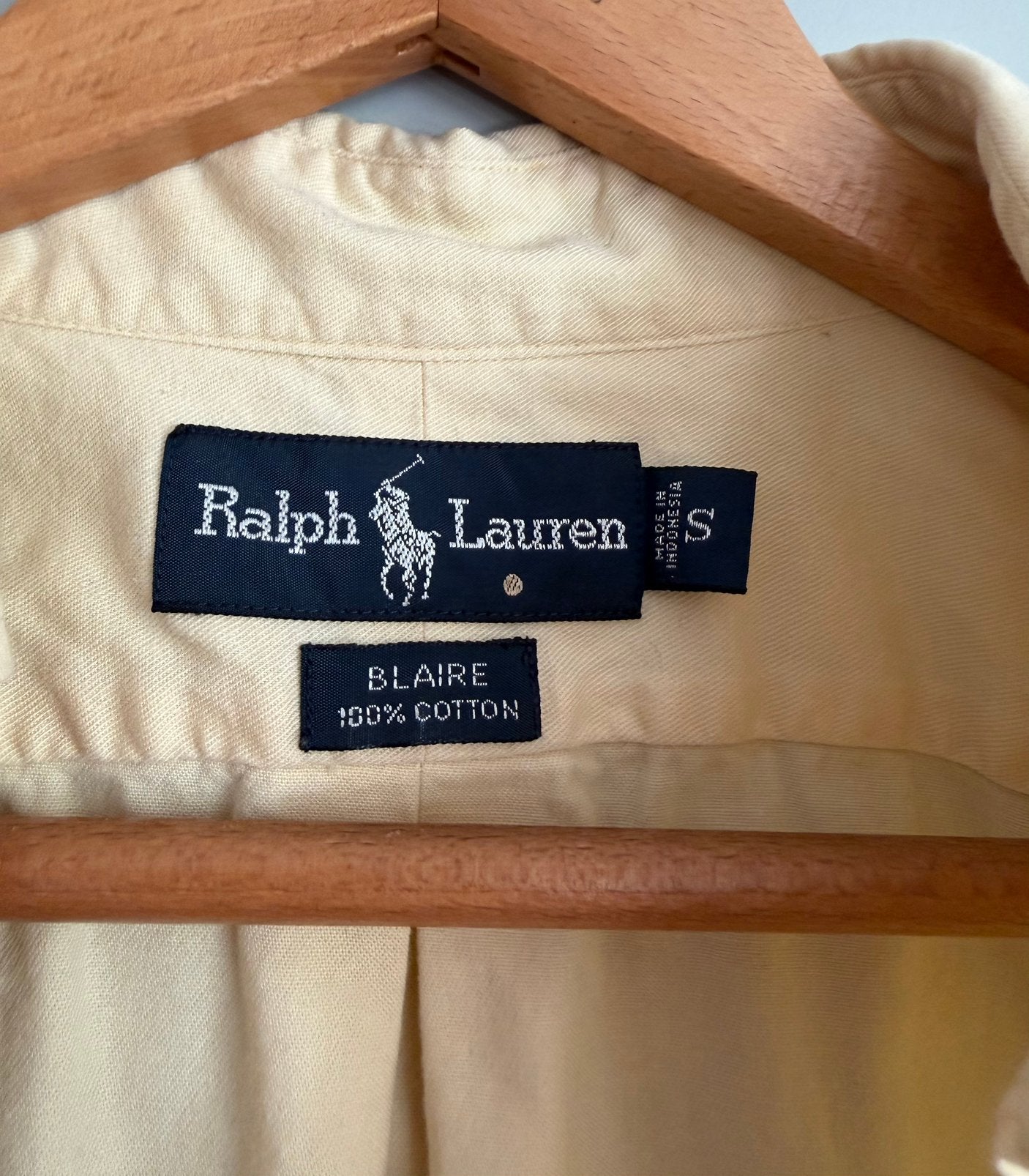 Zacht gele Ralph Lauren blouse/overhemd, Kleding | Dames, Ophalen of Verzenden, Nieuw, Maat 42/44 (L), Geel