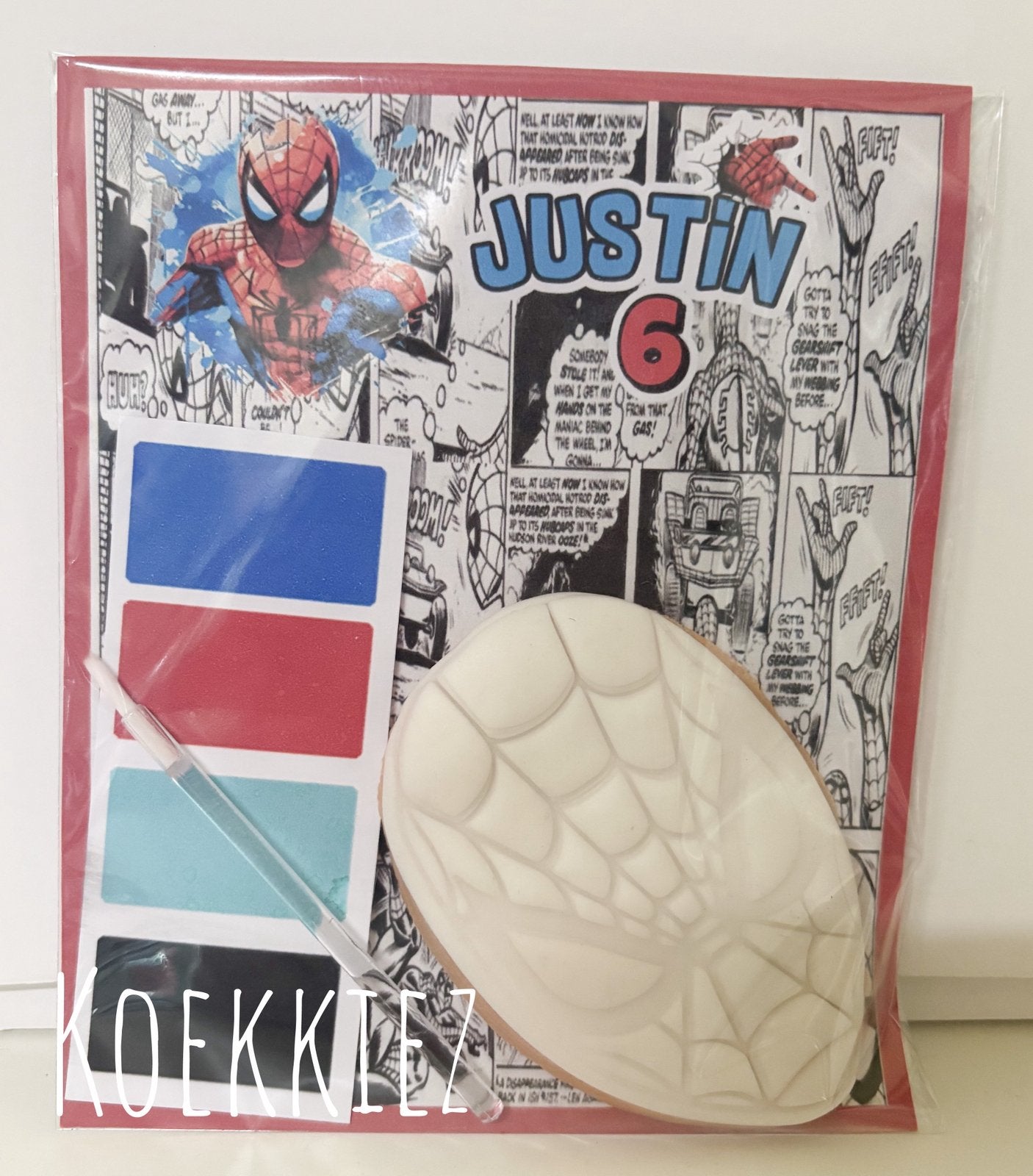 Traktatie paint your cookie SPIDERMAN, Ophalen of Verzenden, Zo goed als nieuw, Feestartikel, Verjaardag