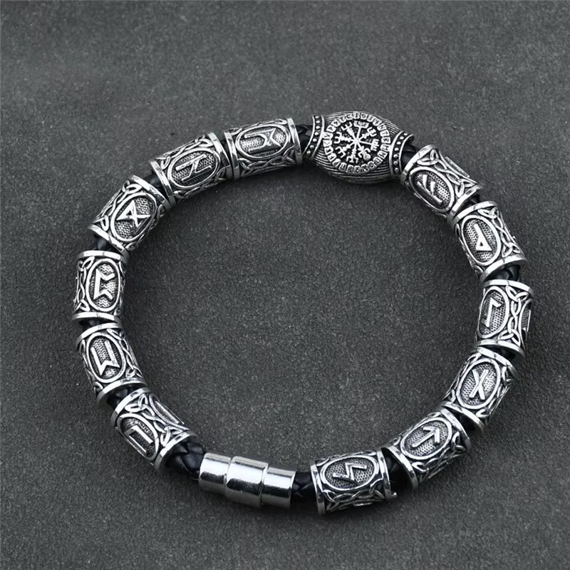 Roestvrij Stalen Rune Viking Heren Armband, Sieraden, Tassen en Uiterlijk, Verzenden, Nieuw, Zilver, Staal
