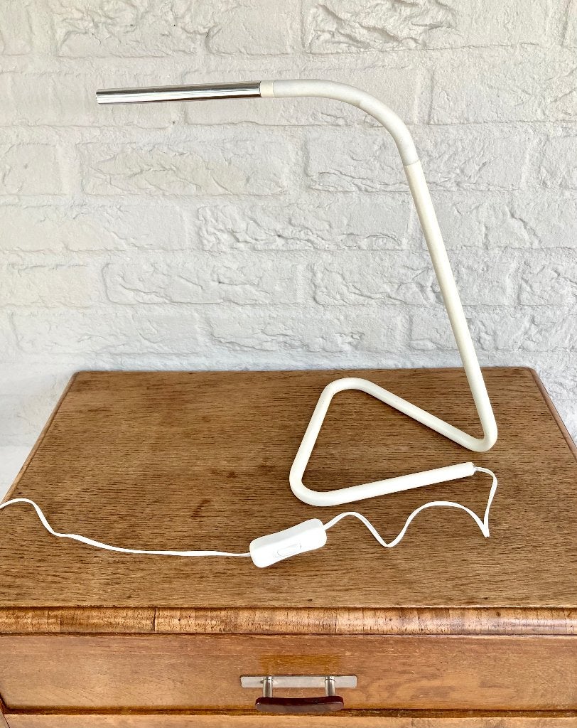 Ikea Zweden: vintage witte werklamp Hårte, type B1308. LED, Bureaulamp, Gebruikt, Vintage, Ophalen of Verzenden